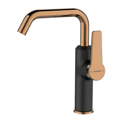 ALANIS BATERIA UMYWALKOWA Z RUCHOMĄ WYLEWKĄ CZARNY/RÓŻOWE ZŁOTO BQI 825D